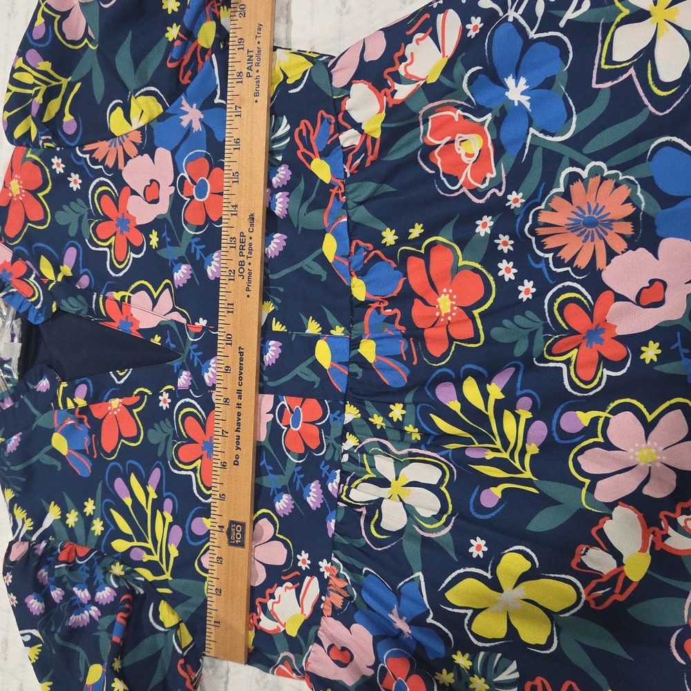 THML Beautiful Navy Blue Dress With A Bright Floral Pattern. Excellent Condition - Picture 11 of 12